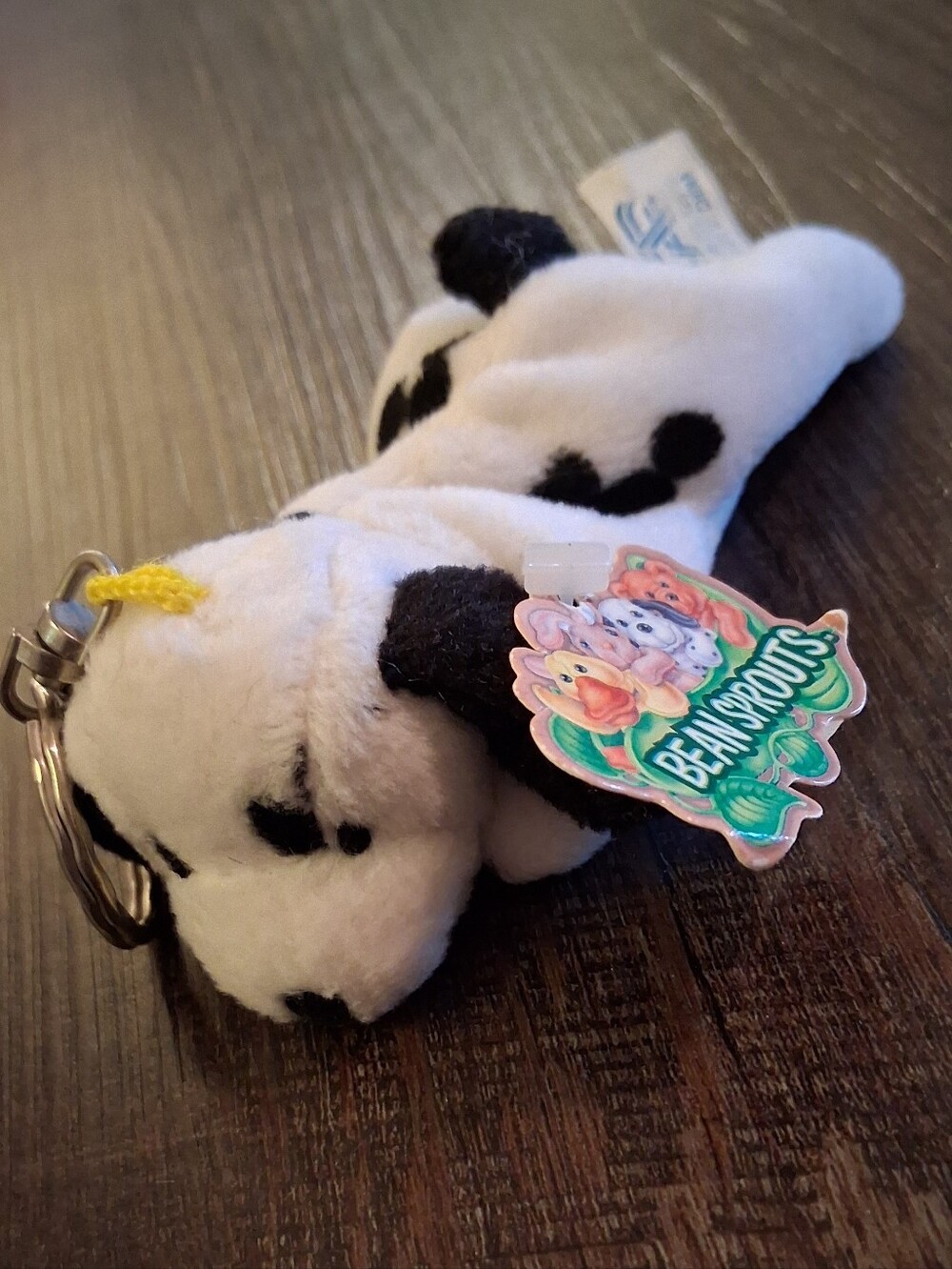 Vintage Beanie Babies Dalmatian Plush Keychain - White & Black